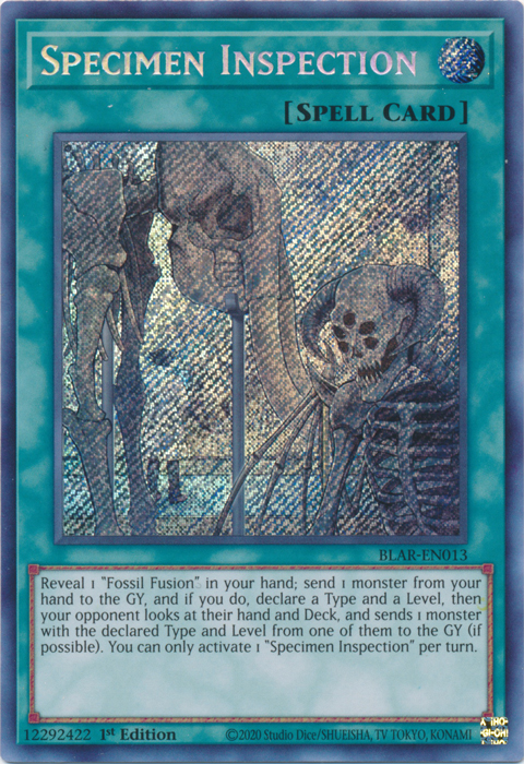 Specimen Inspection [BLAR-EN013] Secret Rare - Yugioh Cards For Your TCG Needs!