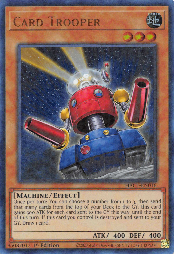 Card Trooper (Duel Terminal) [HAC1-EN016] Parallel Rare - Yugioh Cards For Your TCG Needs!