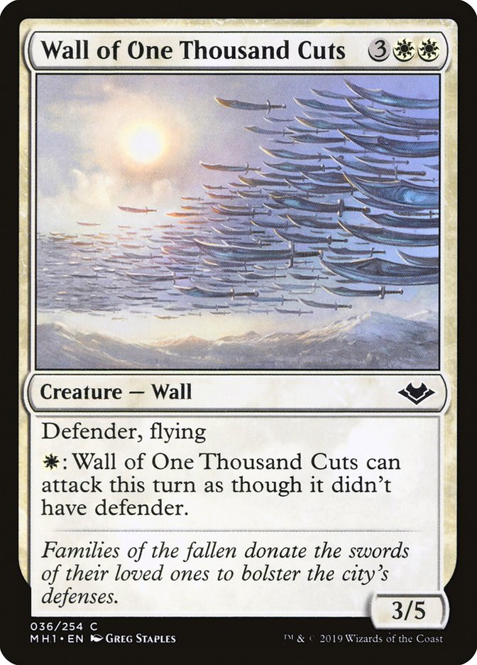 Wall of One Thousand Cuts [Modern Horizons] Magic: The Gathering