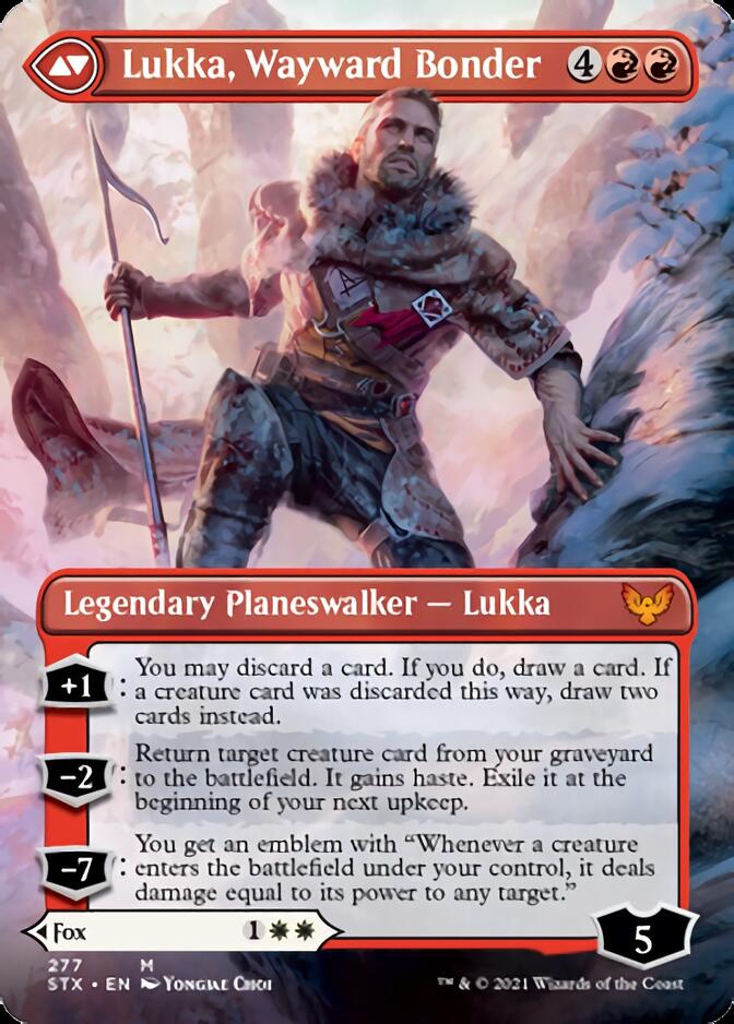 Mila, Crafty Companion // Lukka, Wayward Bonder (Borderless) [Strixhaven: School of Mages] Magic: The Gathering