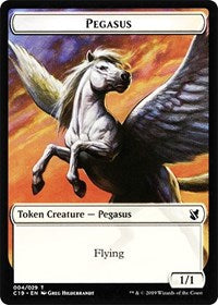 Pegasus // Human Double-Sided Token [Commander 2019 Tokens] Magic: The Gathering