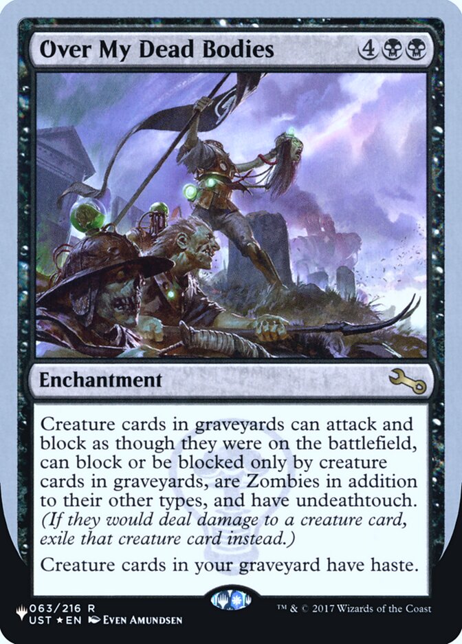 Over My Dead Bodies (Unfinity Foil Edition) [The List] Magic: The Gathering