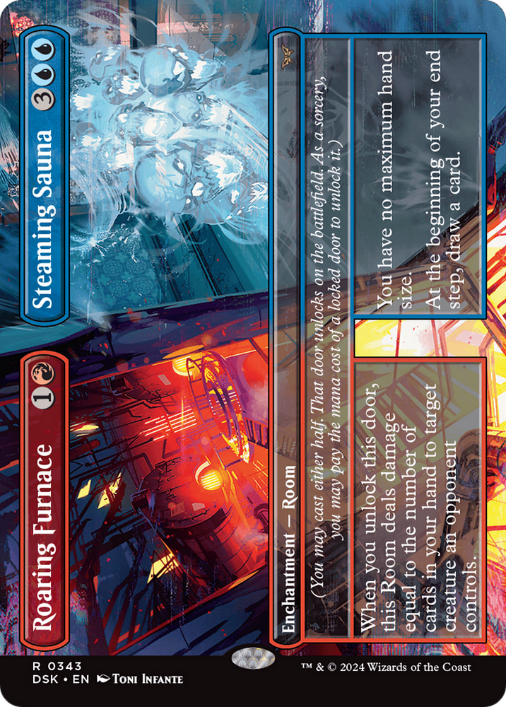 Roaring Furnace // Steaming Sauna (Borderless) [Duskmourn: House of Horror] Magic: The Gathering