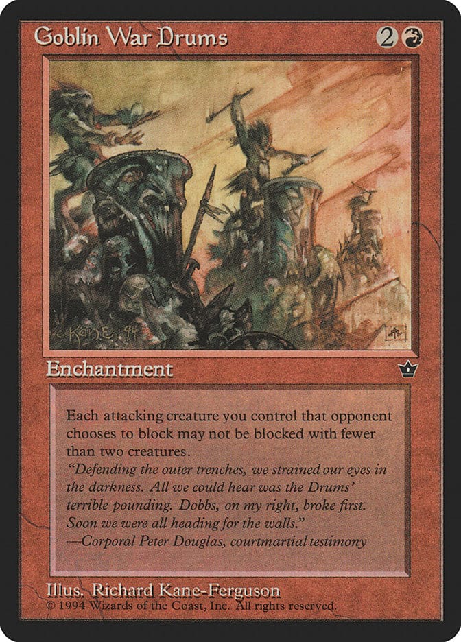 Goblin War Drums (Richard Kane Ferguson) [Fallen Empires] Magic: The Gathering