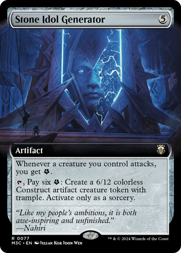 Stone Idol Generator (Extended Art) (Ripple Foil) [Modern Horizons 3 Commander] Magic: The Gathering