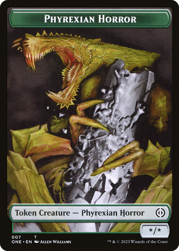 Phyrexian Horror Token (007) [Phyrexia: All Will Be One Tokens] Magic: The Gathering