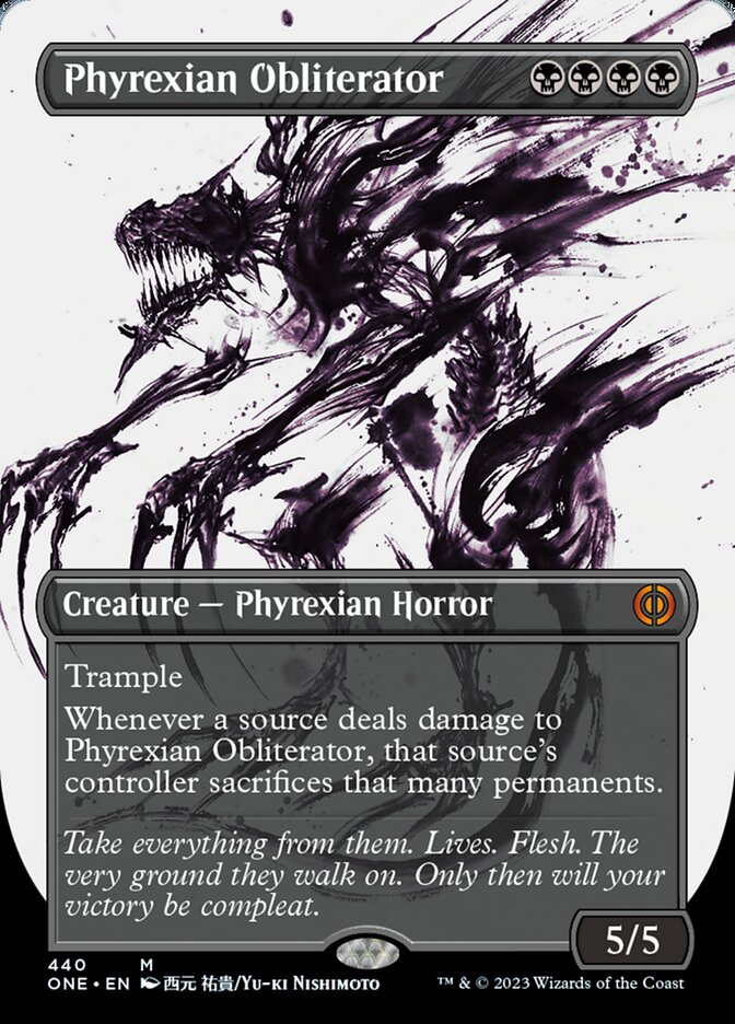 Phyrexian Obliterator (Borderless Ichor Step-and-Compleat Foil) [Phyrexia: All Will Be One] Magic: The Gathering