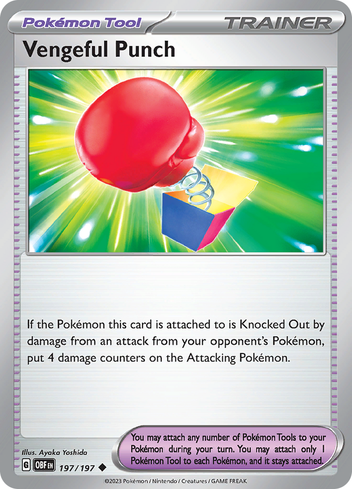 Vengeful Punch (197/197) [Scarlet & Violet: Obsidian Flames] - Pokemon Cards For Your TCG Needs!