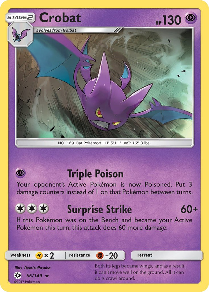 Crobat (56/149) (Prerelease Kit Exclusive) (Theme Deck Exclusive) [Sun & Moon: Base Set] Pokémon