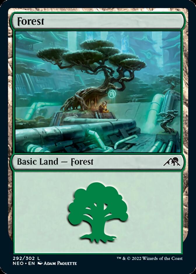 Forest (292) [Kamigawa: Neon Dynasty] Magic: The Gathering