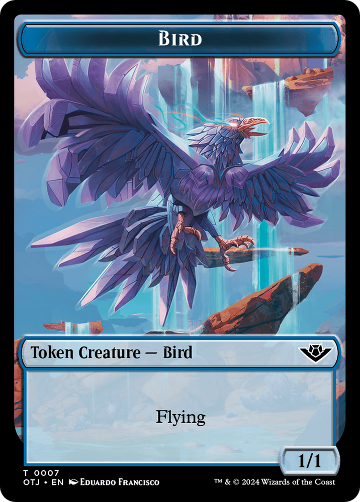 Mercenary // Bird Double-Sided Token [Outlaws of Thunder Junction Tokens] Magic: The Gathering