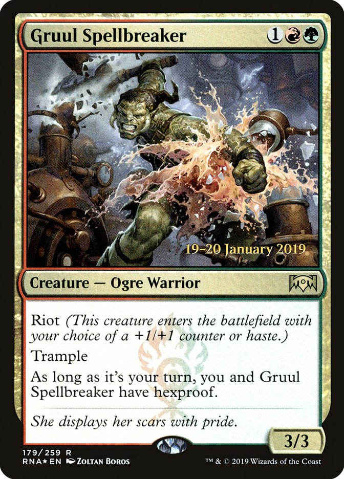Gruul Spellbreaker [Ravnica Allegiance Prerelease Promos] Magic: The Gathering