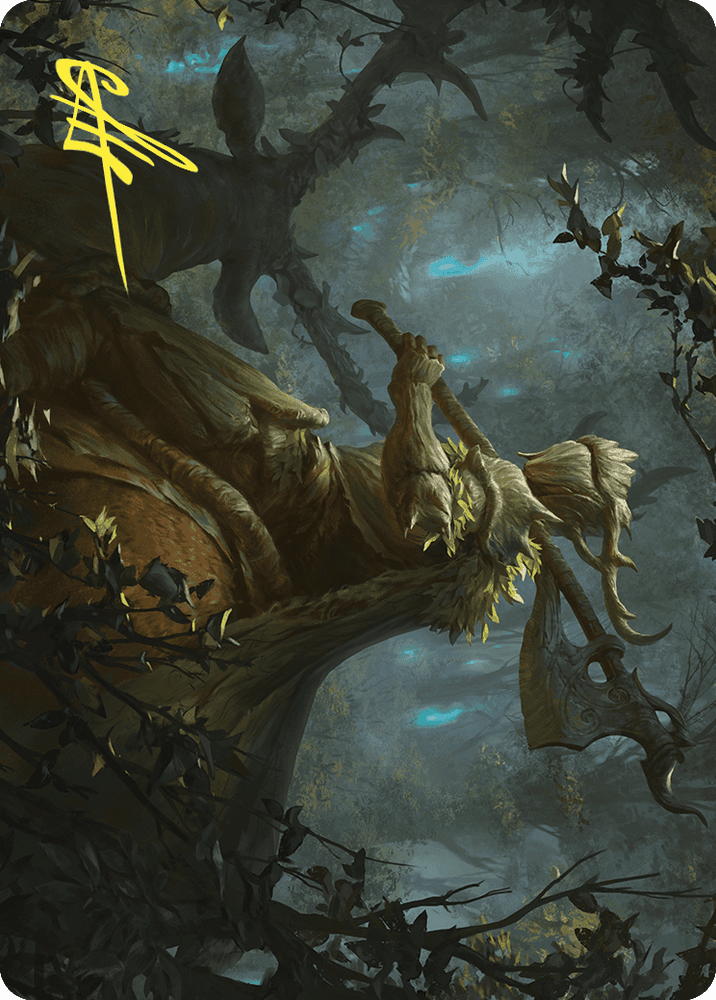 Verdant Outrider Art Card (Gold-Stamped Signature) [Wilds of Eldraine Art Series] Magic: The Gathering