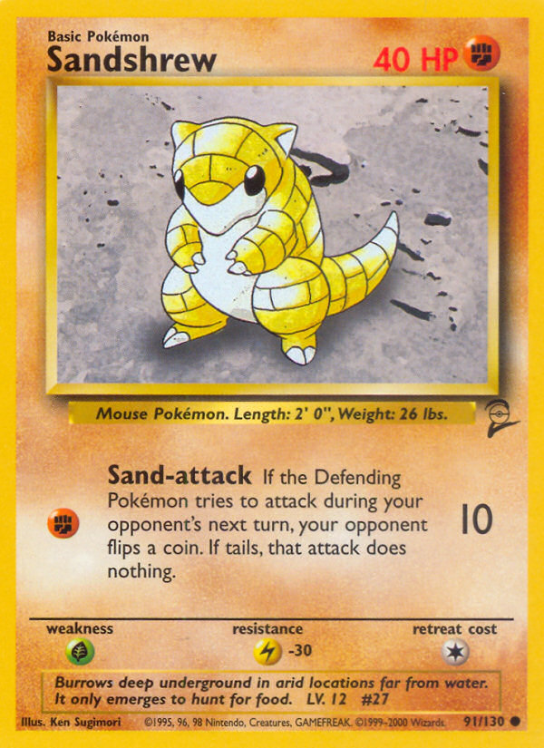 Sandshrew (91/130) [Base Set 2] Pokémon