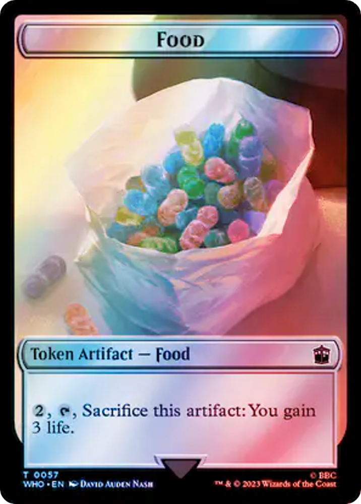Horse // Food (0057) Double-Sided Token (Surge Foil) [Doctor Who Tokens] Magic: The Gathering