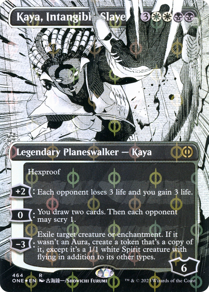 Kaya, Intangible Slayer (Borderless Manga Step-and-Compleat Foil) [Phyrexia: All Will Be One] Magic: The Gathering