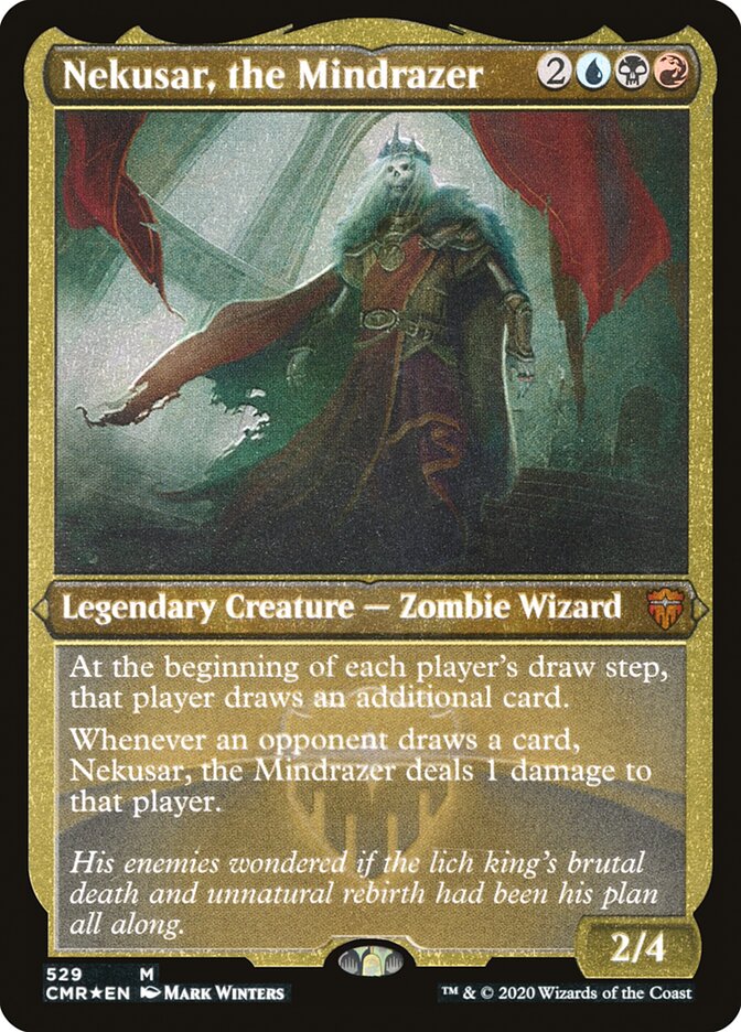 Nekusar, the Mindrazer (Etched) [Commander Legends] Magic: The Gathering