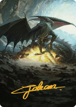 Ancient Copper Dragon Art Card (04) (Gold-Stamped Signature) [Commander Legends: Battle for Baldur's Gate Art Series] Magic: The Gathering