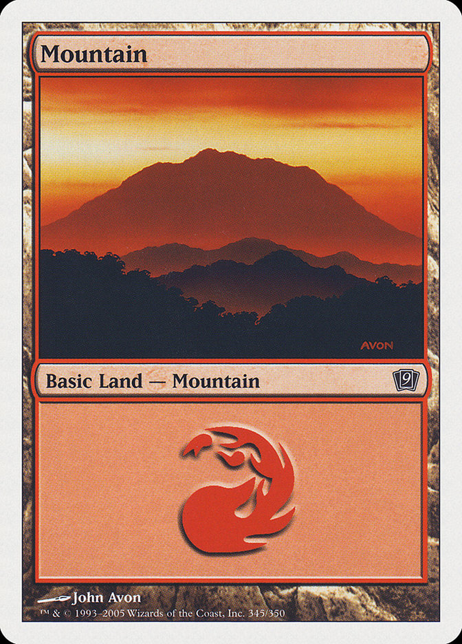 Mountain (345) [Ninth Edition] Magic: The Gathering