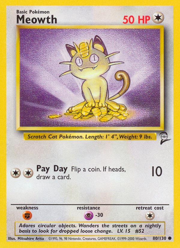 Meowth (80/130) [Base Set 2] Pokémon