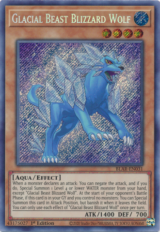 Glacial Beast Blizzard Wolf [BLAR-EN031] Secret Rare - Yugioh Cards For Your TCG Needs!