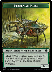 Phyrexian Wurm // Phyrexian Insect Double-Sided Token [Phyrexia: All Will Be One Commander Tokens] Magic: The Gathering