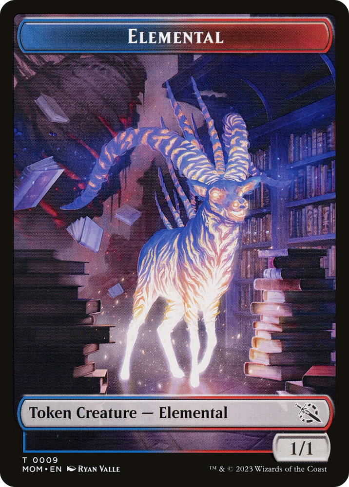 Elemental (09) // Dinosaur Double-Sided Token [March of the Machine Tokens] Magic: The Gathering