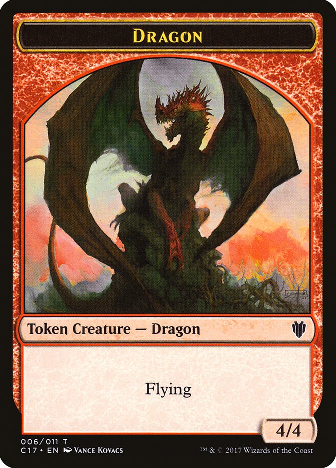 Cat Dragon // Dragon (006) Double-Sided Token [Commander 2017 Tokens] Magic: The Gathering