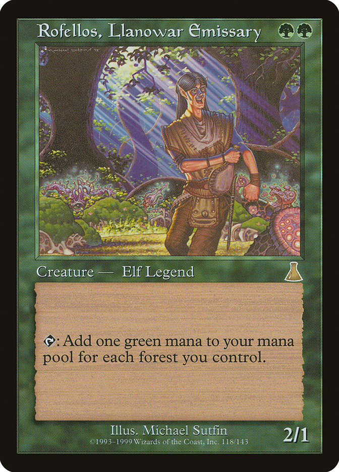 Rofellos, Llanowar Emissary [Urza's Destiny] Magic: The Gathering