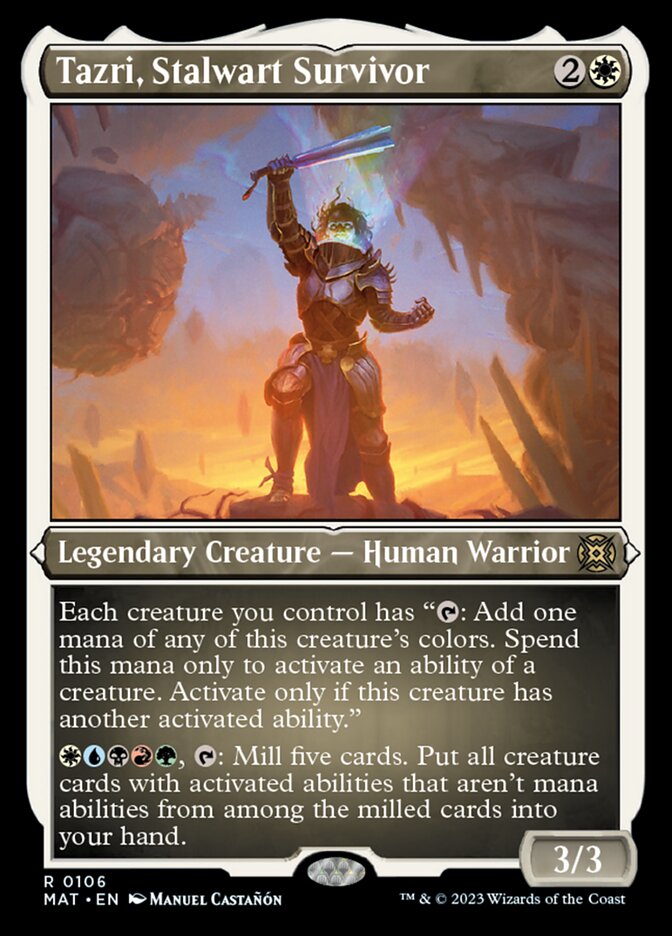 Tazri, Stalwart Survivor (Foil Etched) [March of the Machine: The Aftermath] Magic: The Gathering