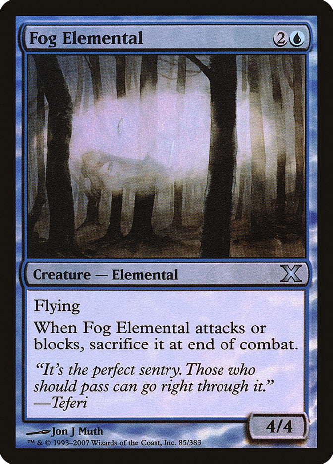 Fog Elemental (Premium Foil) [Tenth Edition] Magic: The Gathering
