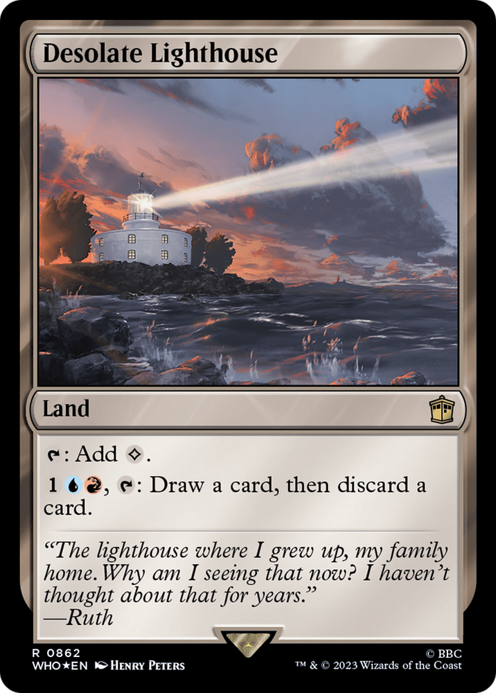 Desolate Lighthouse (Surge Foil) [Doctor Who] Magic: The Gathering