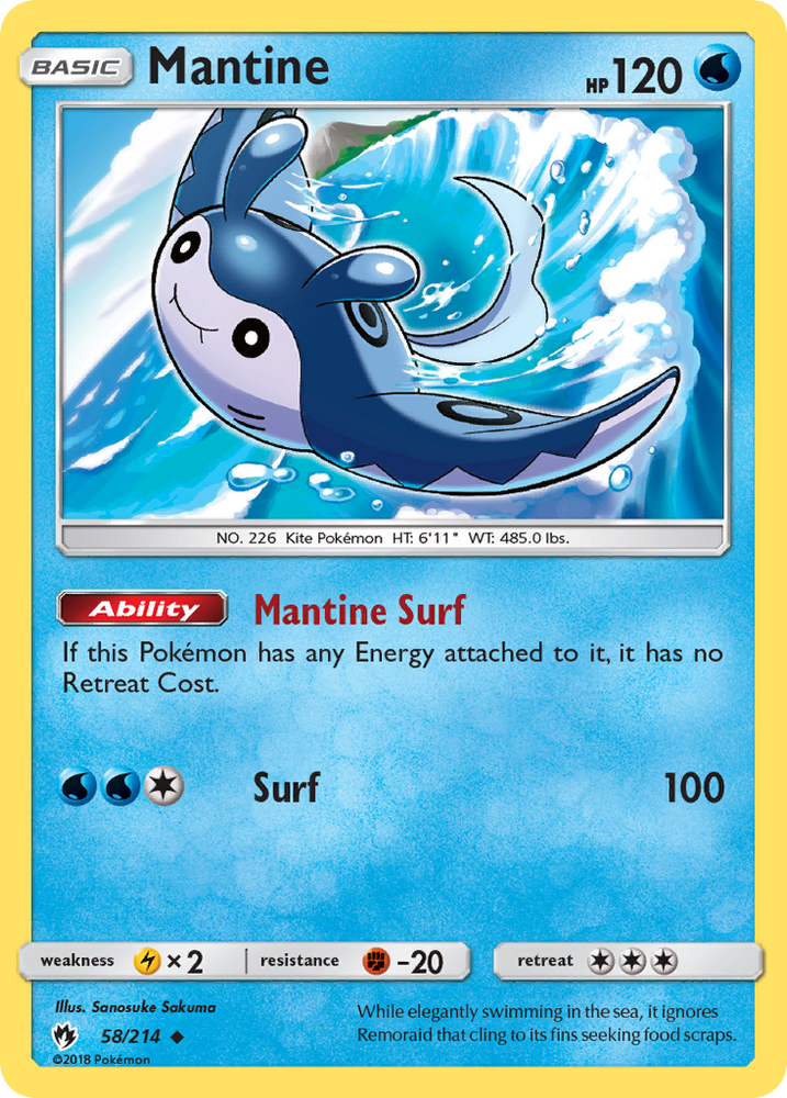 Mantine (58/214) [Sun & Moon: Lost Thunder] Pokémon