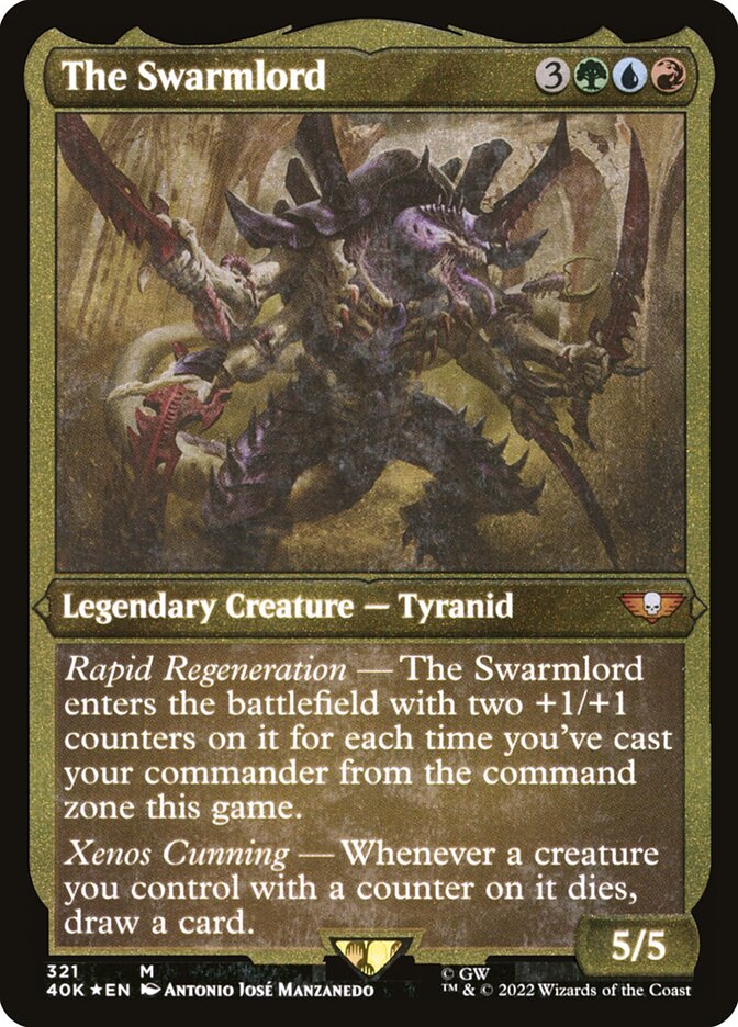 The Swarmlord (Display Commander) (Surge Foil) [Warhammer 40,000] Magic: The Gathering