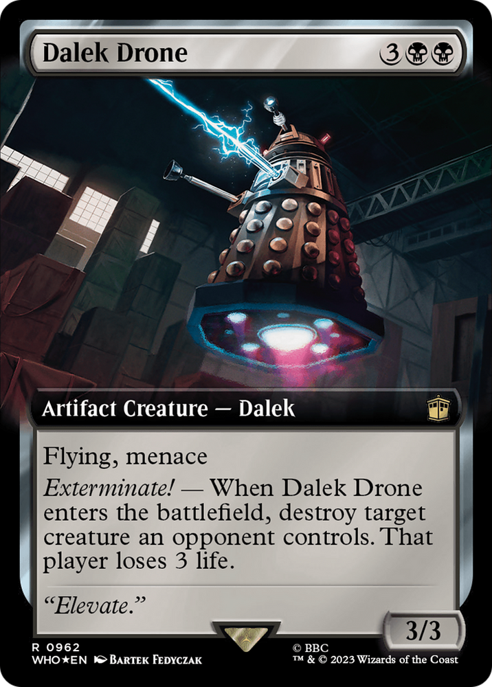 Dalek Drone (Extended Art) (Surge Foil) [Doctor Who] Magic: The Gathering