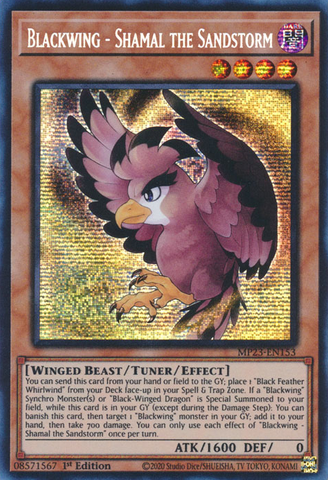 Blackwing - Shamal the Sandstorm [MP23-EN153] Prismatic Secret Rare - Yugioh Cards For Your TCG Needs!