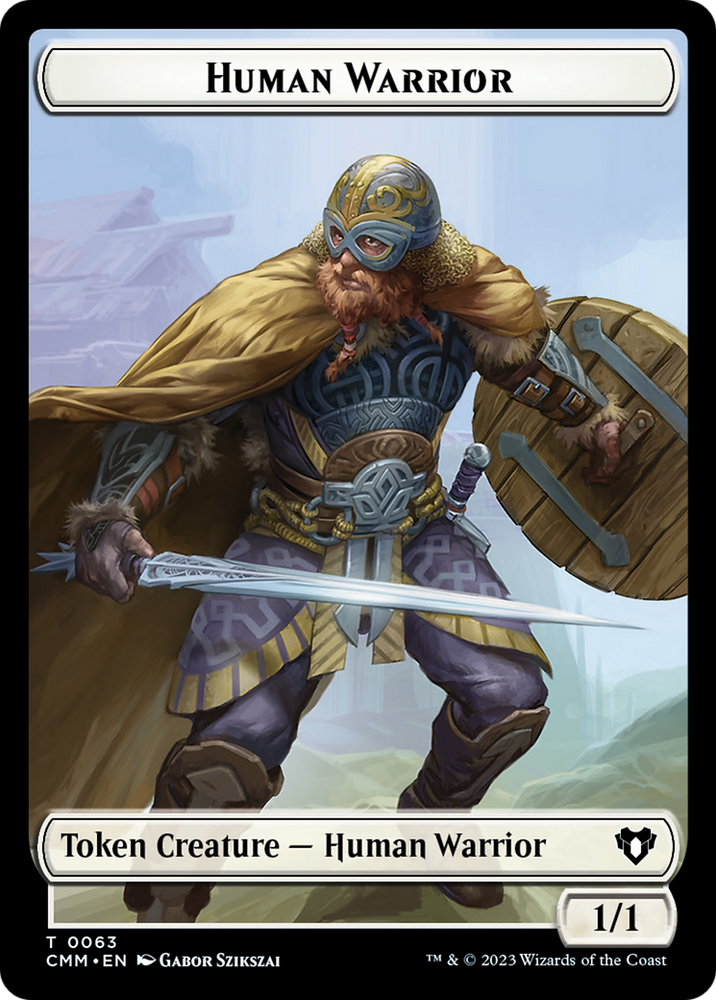 Human Warrior // Zombie Army Double-Sided Token [Commander Masters Tokens] Magic: The Gathering