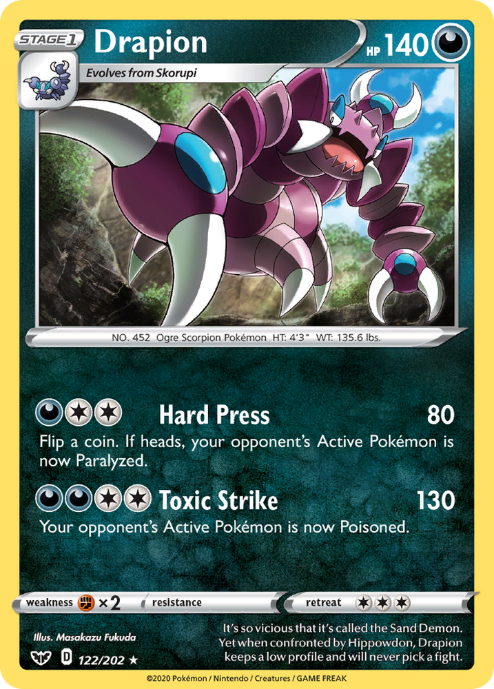 Drapion (122/202) [Sword & Shield: Base Set] Pokémon