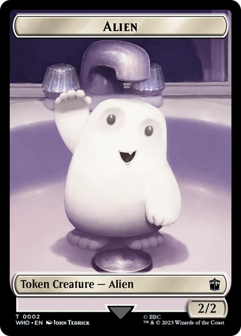 Alien // Food (0025) Double-Sided Token [Doctor Who Tokens] Magic: The Gathering