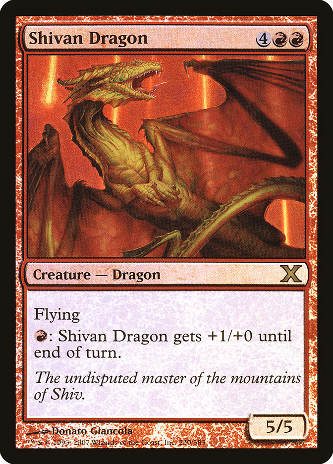 Shivan Dragon (Premium Foil) [Tenth Edition] Magic: The Gathering