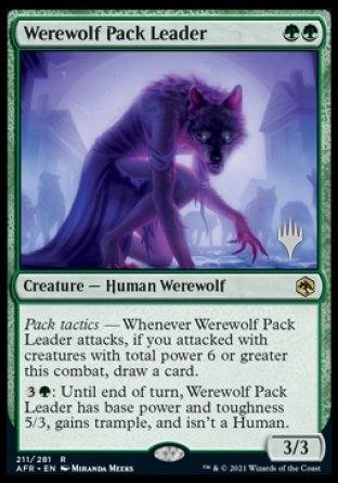 Werewolf Pack Leader (Promo Pack) [Dungeons & Dragons: Adventures in the Forgotten Realms Promos] Magic: The Gathering