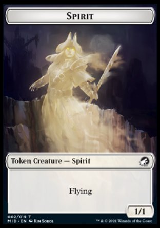 Spirit // Beast (008) Double-Sided Token [Innistrad: Midnight Hunt Tokens] Magic: The Gathering