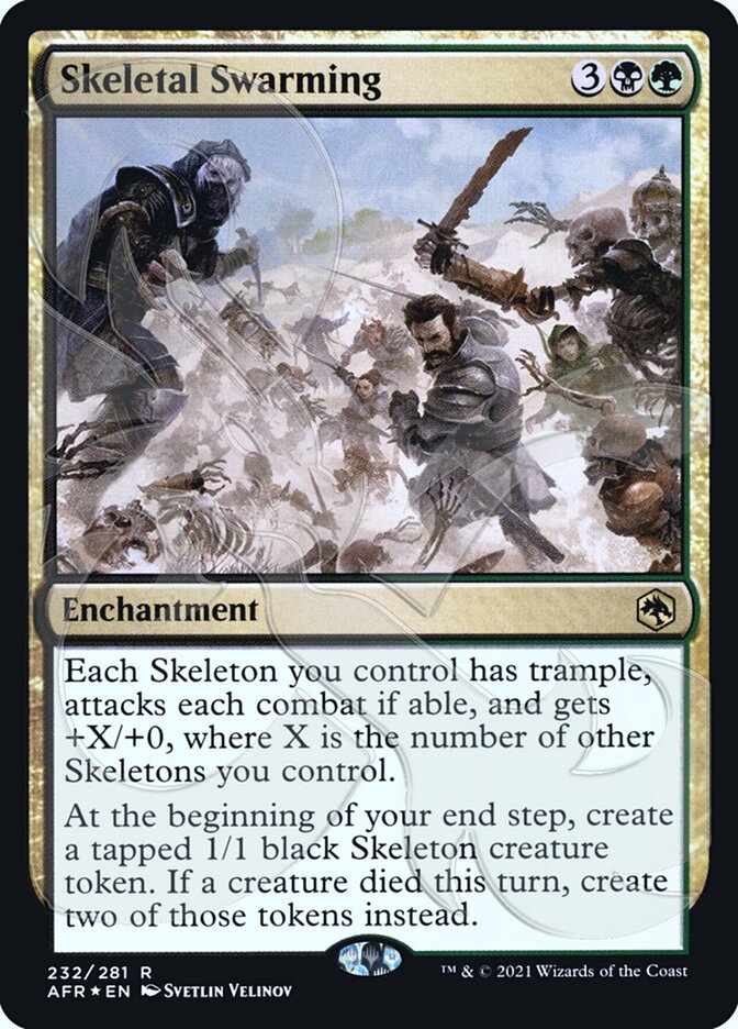 Skeletal Swarming (Ampersand Promo) [Dungeons & Dragons: Adventures in the Forgotten Realms Promos] Magic: The Gathering