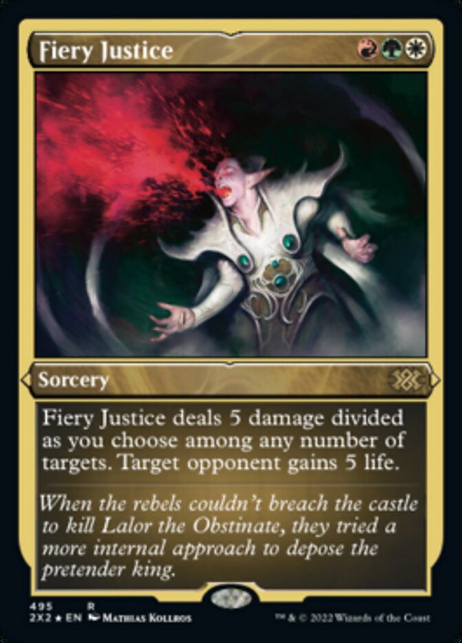 Fiery Justice (Foil Etched) [Double Masters 2022] Magic: The Gathering