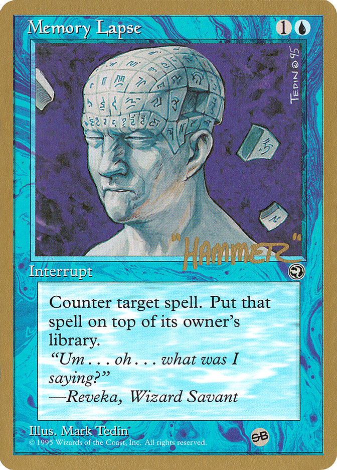 Memory Lapse (Runes) (Shawn "Hammer" Regnier) (SB) [Pro Tour Collector Set] Magic: The Gathering
