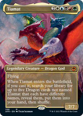 Tiamat (Borderless Alternate Art) [Dungeons & Dragons: Adventures in the Forgotten Realms] Magic: The Gathering