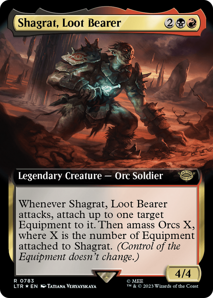 Shagrat, Loot Bearer (Extended Art) (Surge Foil) [The Lord of the Rings: Tales of Middle-Earth] Magic: The Gathering