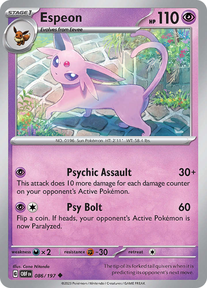 Espeon (086/197) [Scarlet & Violet: Obsidian Flames] Pokémon