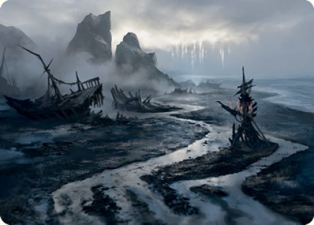 Shipwreck Marsh Art Card [Innistrad: Midnight Hunt Art Series] Magic: The Gathering