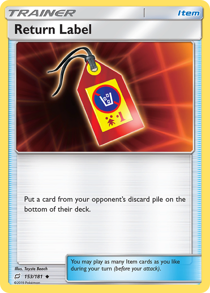 Return Label (153/181) [Sun & Moon: Team Up] Pokémon
